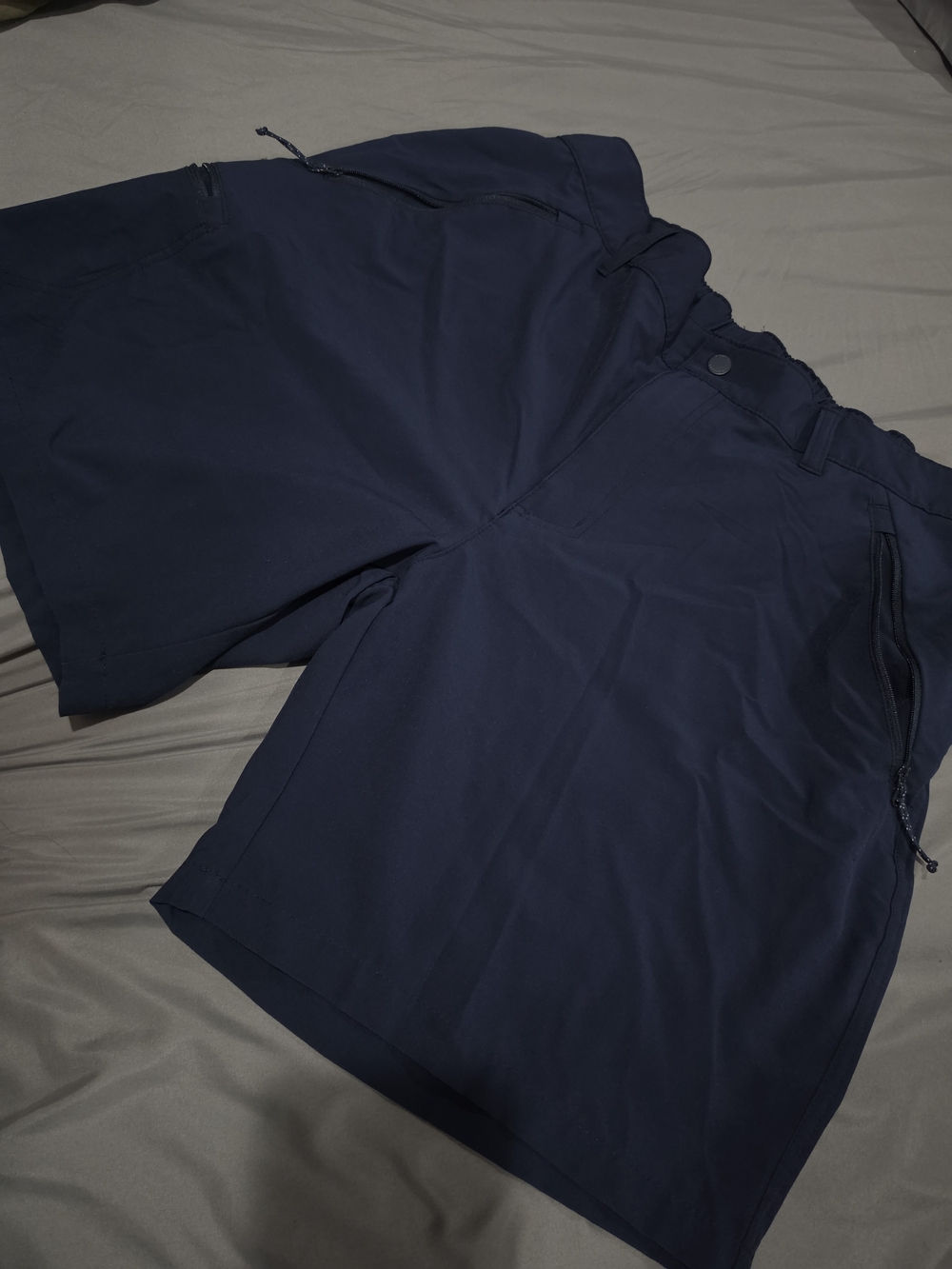 Men's Dark Navy Cargo Shorts with Zip Pockets